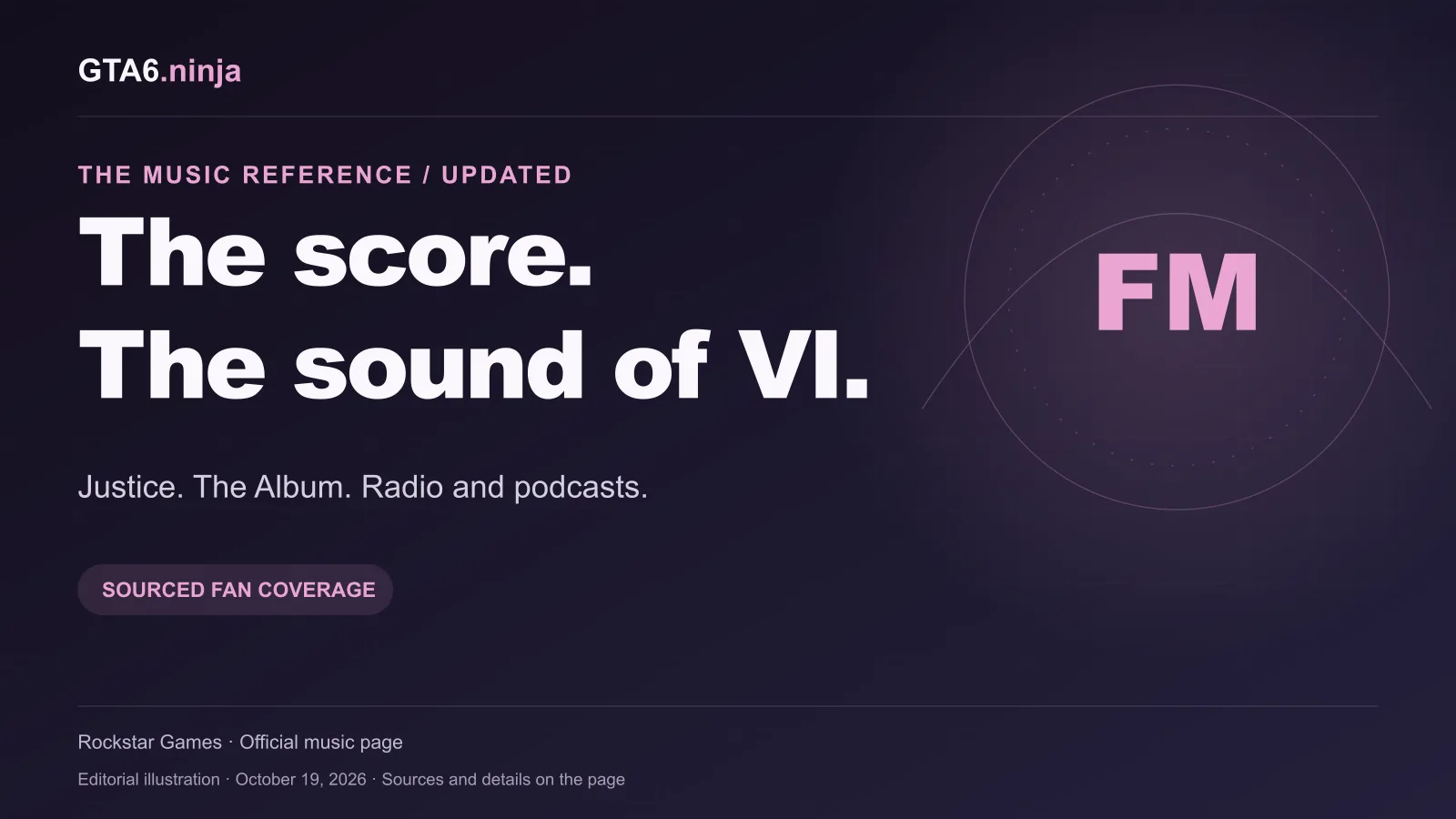 Original GTA6 Ninja graphic: The score, the sound of VI — music, radio and podcasts
